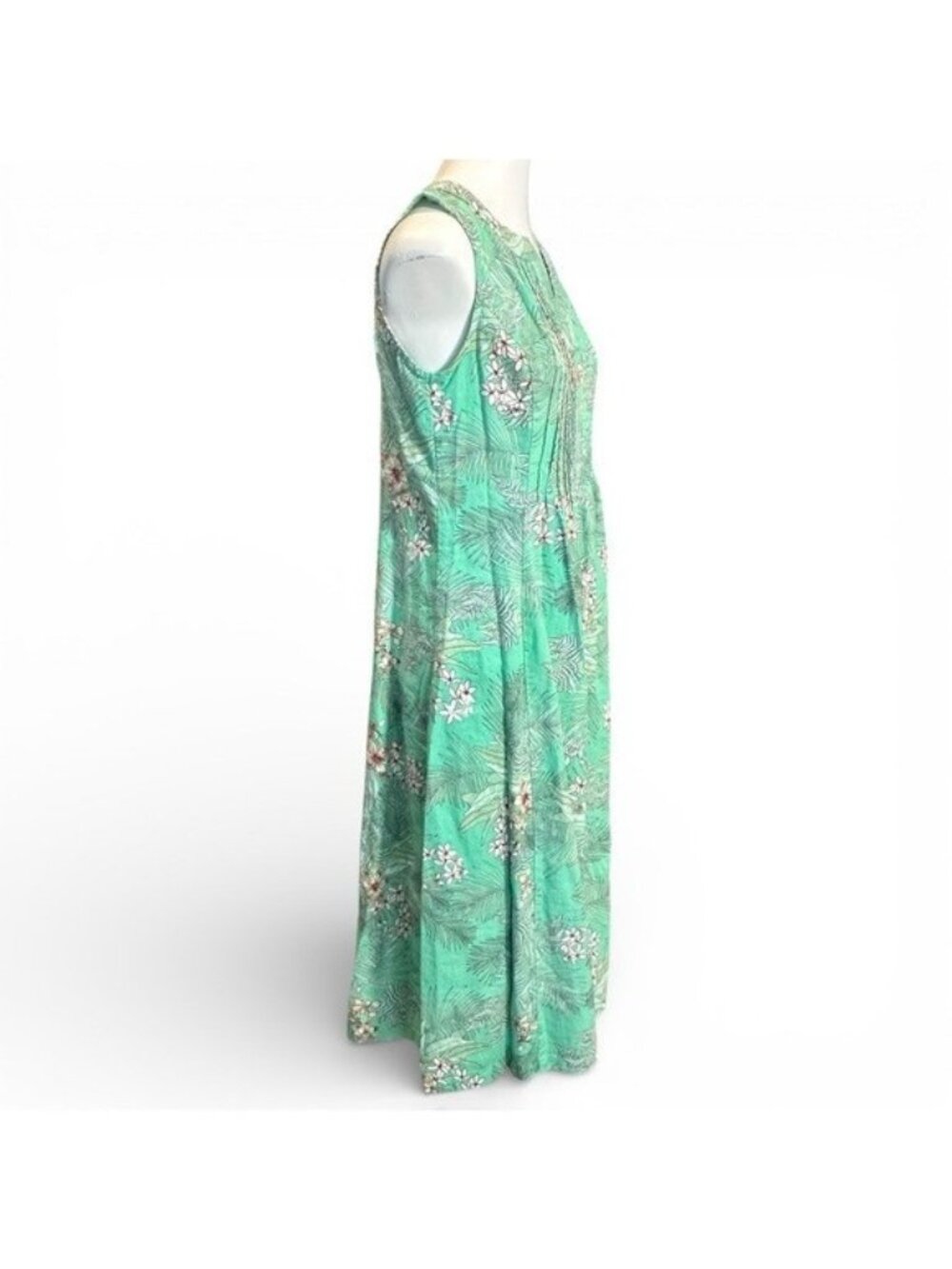 Chadwicks of Boston Size M Linen Blend Maxi Dress Floral Tropical Vacation Beach - Picture 8 of 8